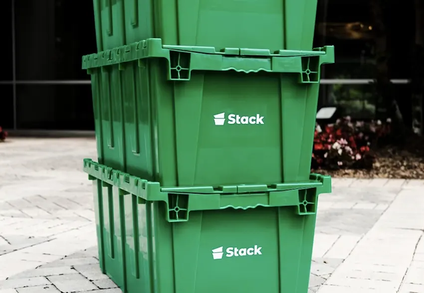 Stack eco-friendly moving bins