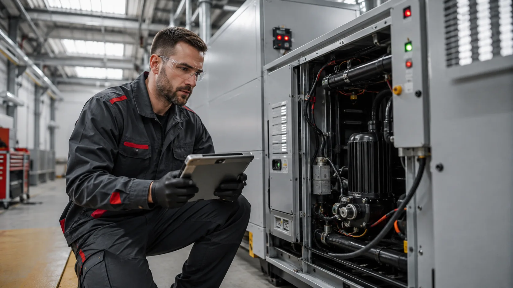 Field service technician using connected equipment data for predictive maintenance