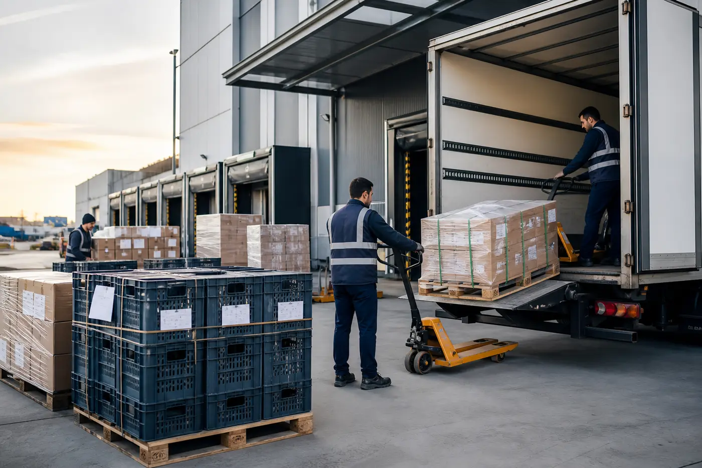 Consolidated returns being loaded for efficient reverse transportation